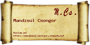 Mandzsul Csongor névjegykártya